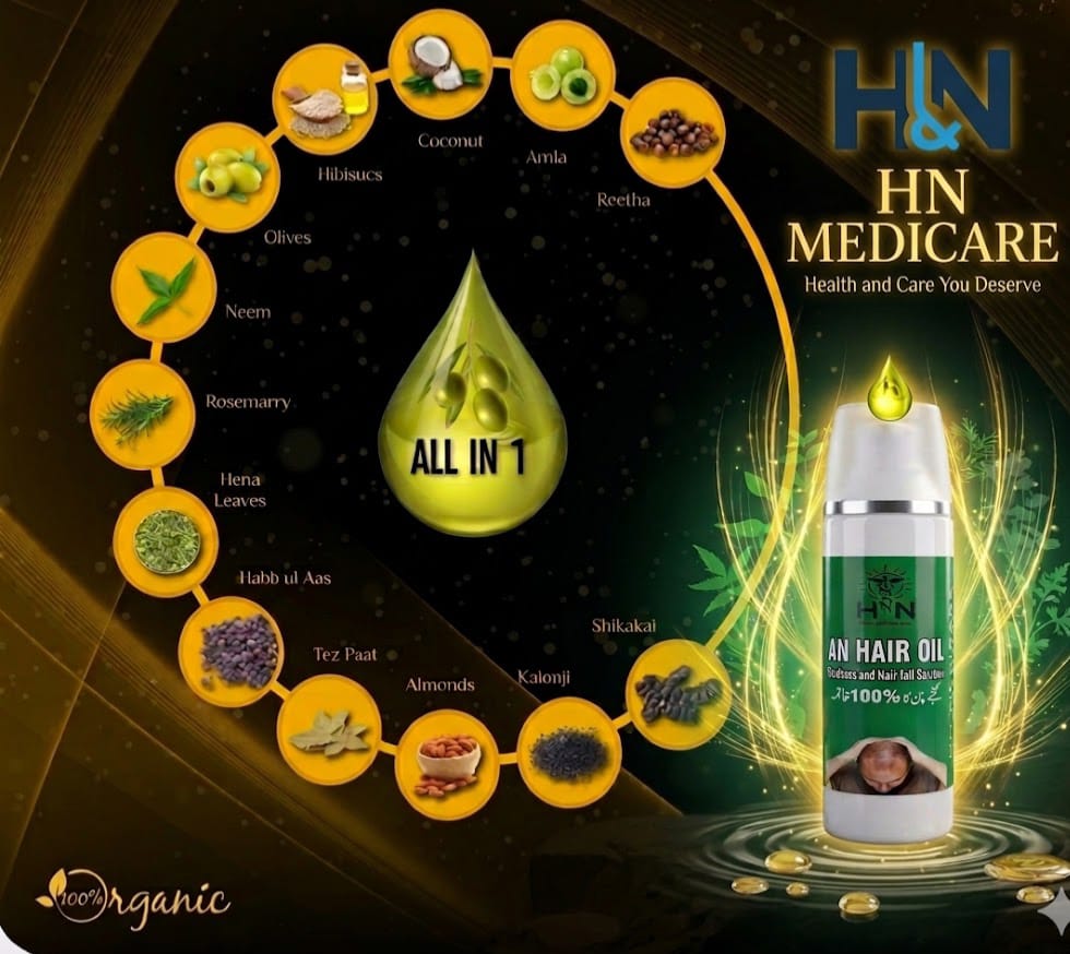 Homeo Herbal Hair Oil Pakistan – Hair Fall Treatment & Baldness Solution | 100% Organic Hair Growth Oil